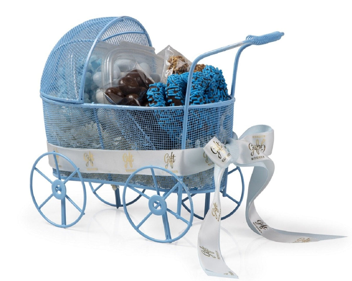 Baby Girl Carriage Gift Basket Gift1