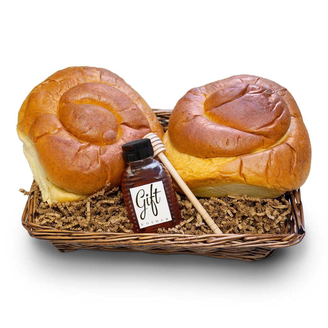 Challah and Honey Gift Basket 