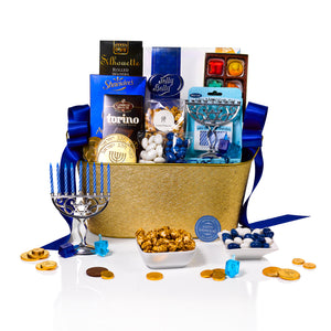 Elegant Hanukkah Gift Basket by Gift Kosher 