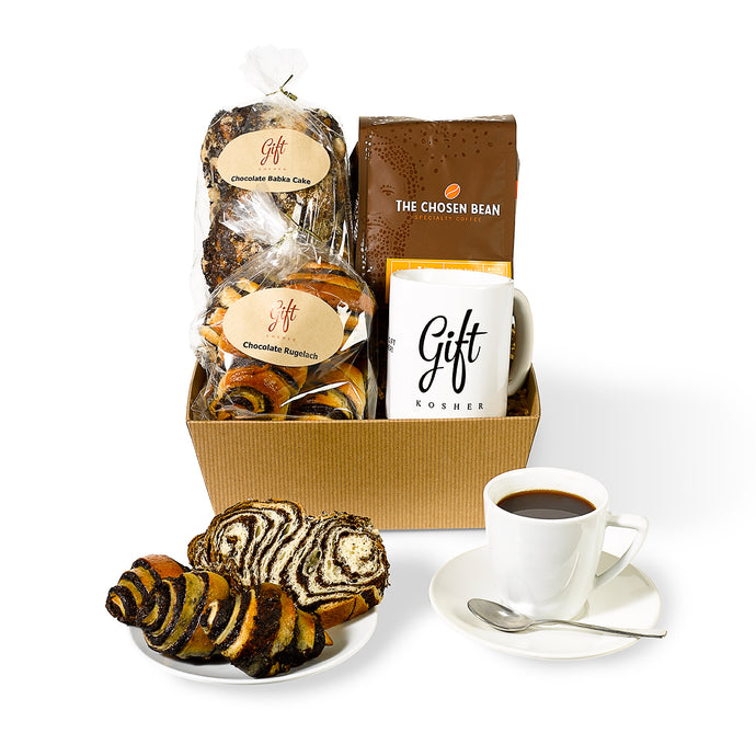 Gift Box with Coffee, Babka Cake & Rugelach by Gift Kosher  