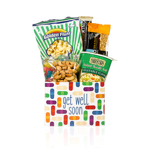 A get well gift box filled with foods by Gift Kosher 