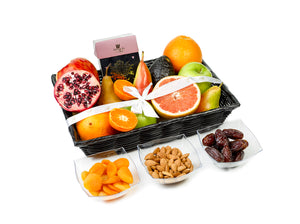 Gift Kosher Basket with Fresh fruits, nuts & dried fruit 